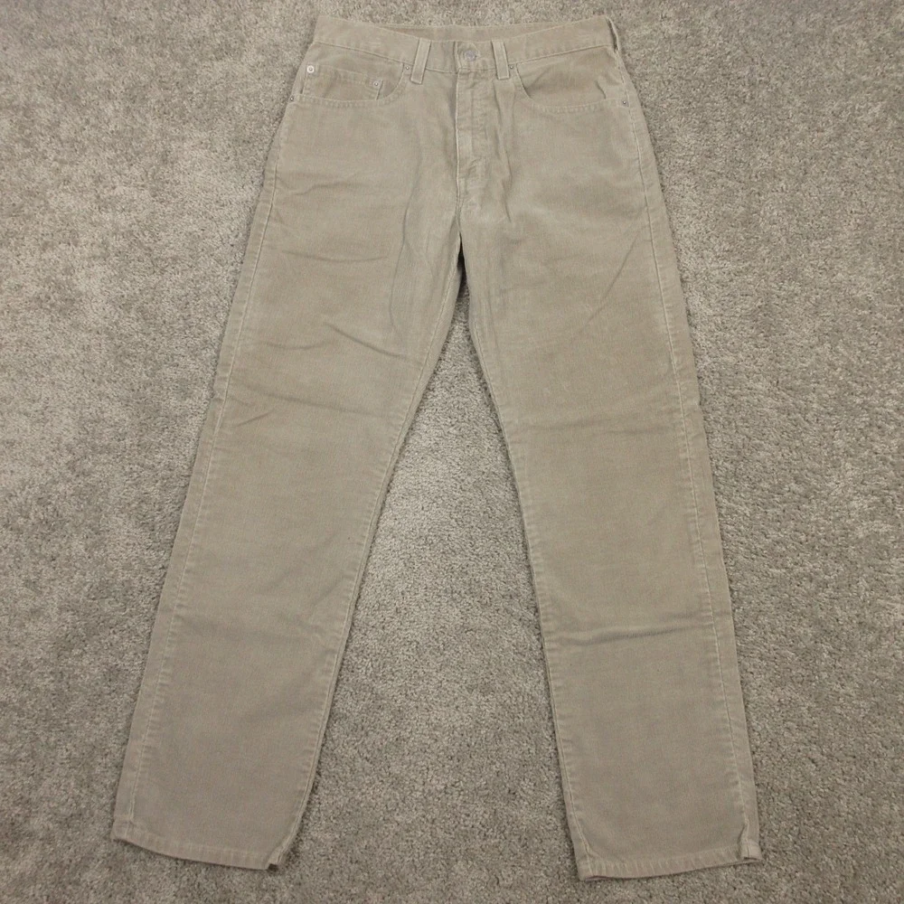 Vintage Levis Pants Mens 31x30 Beige 505 Regular Straight‎ Corduroy 5 Pocket Y2K
